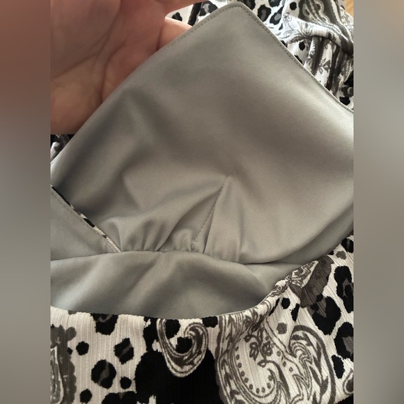 Cocomo Y2K Black and White Halter Patterned Mini Dress L - Picture 7 of 11